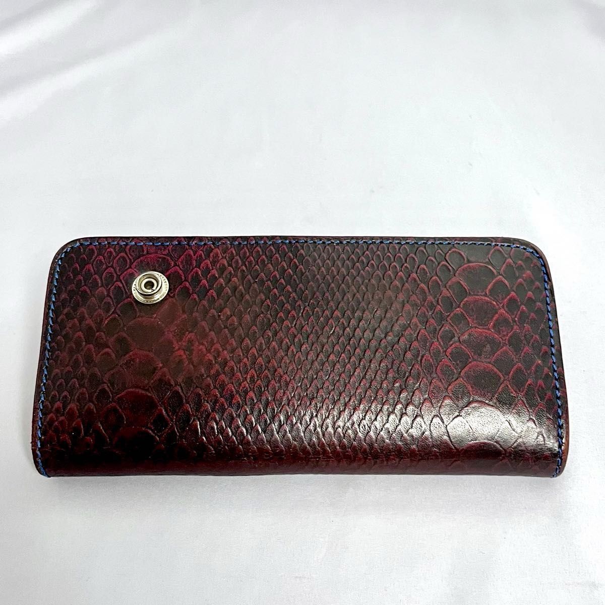 レア色】EVISU 長財布 ど根性3号 パイソン型押し レザー 長財布 レア色】EVISU 長財布 ど根性3号 パイソン型押し レザー 長財布