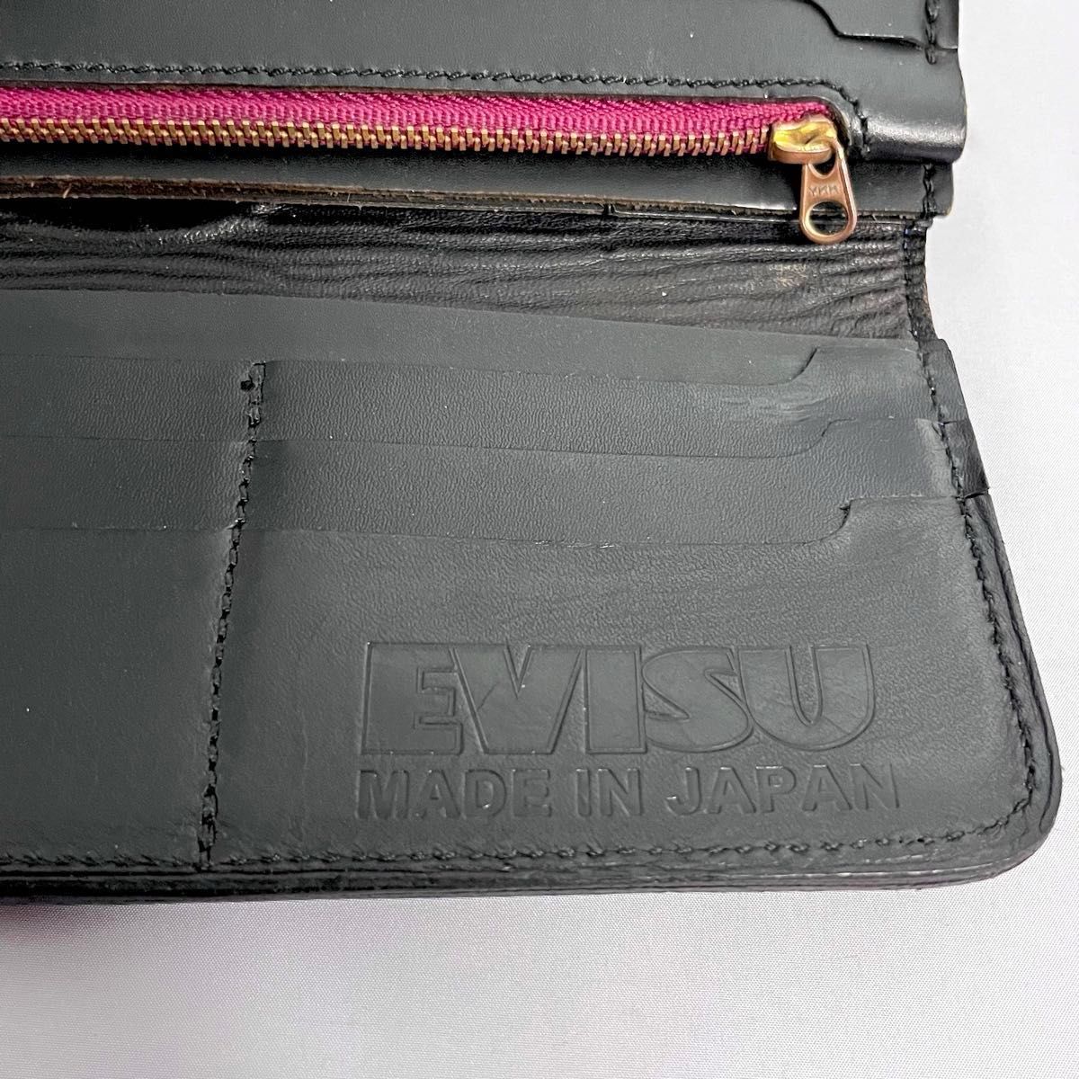 レア色】EVISU 長財布 ど根性3号 パイソン型押し レザー 長財布 レア色】EVISU 長財布 ど根性3号 パイソン型押し レザー 長財布