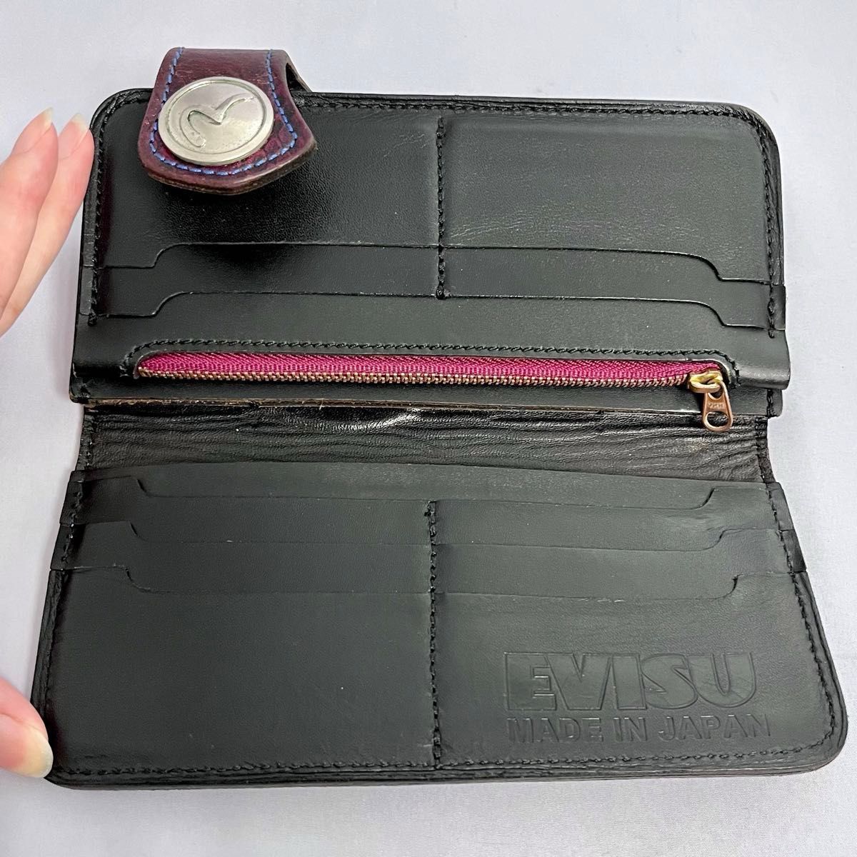 レア色】EVISU 長財布 ど根性3号 パイソン型押し レザー 長財布 レア色】EVISU 長財布 ど根性3号 パイソン型押し レザー 長財布