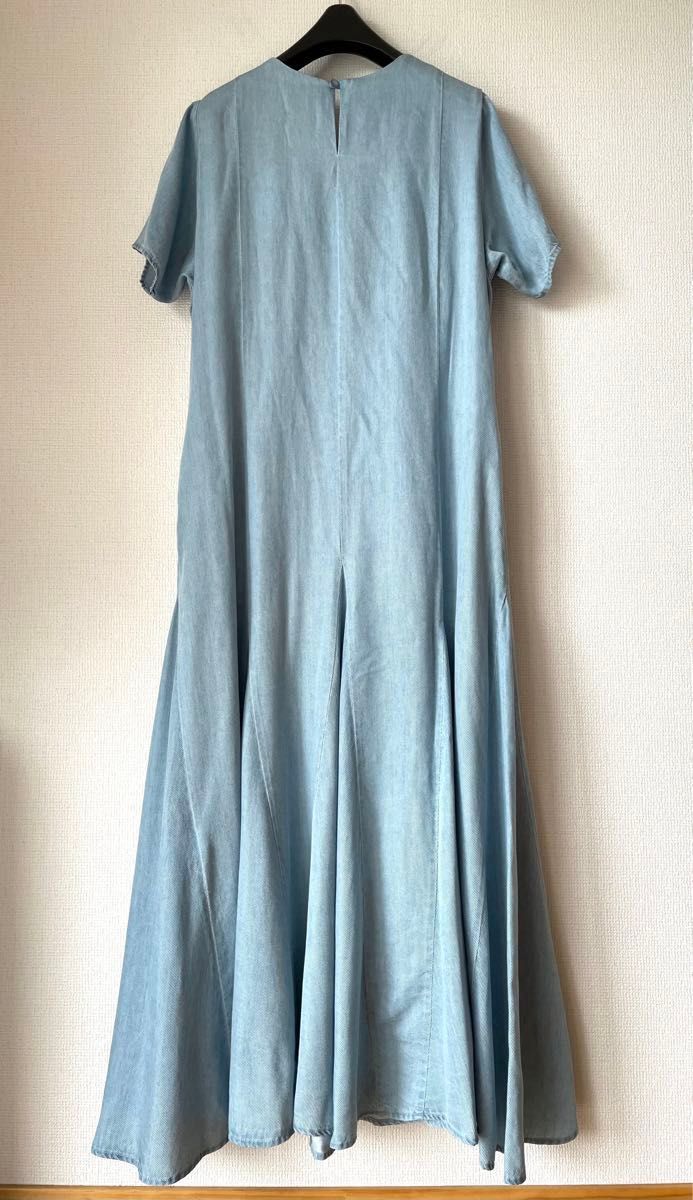 新品】MoNiLE モニーレ テンセル デニム 半袖 ロングワンピース 新品】MoNiLE モニーレ テンセル デニム 半袖 ロングワンピース