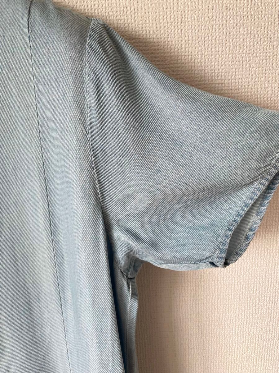 新品】MoNiLE モニーレ テンセル デニム 半袖 ロングワンピース 新品】MoNiLE モニーレ テンセル デニム 半袖 ロングワンピース