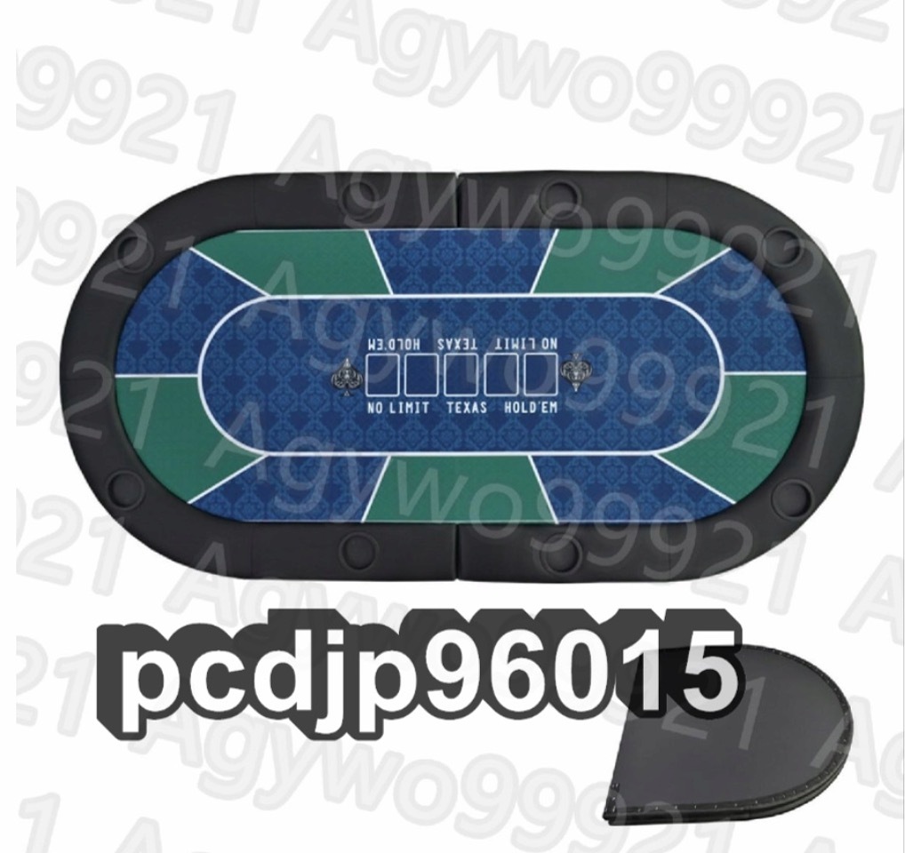 折りたたみ式ポーカーテブルトッ8-10人用 楕円形カジノ テキサスポーカーテーブルトップ カップホルダー付き 181 x 92 cmグリーン