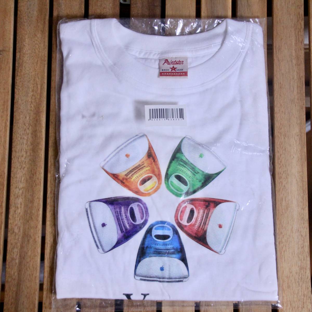 00s デッドストック レア Apple Computer アップル コンピューター iMac Yum. Tシャツ 非売品 ノベルティ Think Different レインボーロゴ