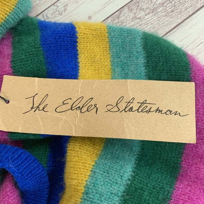 未使用 タグ付き ジ エルダー ステイツマン The Elder Statesman ロンハーマン コラボ ニット パーカー カシミヤ マルチカラー 6 キッズ