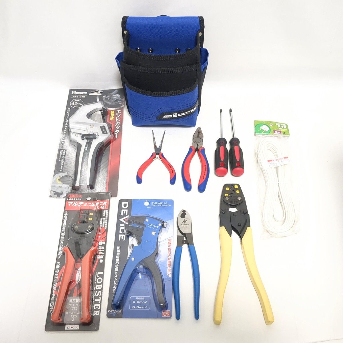 【良品 未使用品含む】電設関連工具 部材セット 圧着工具 ワイヤーストリッパー