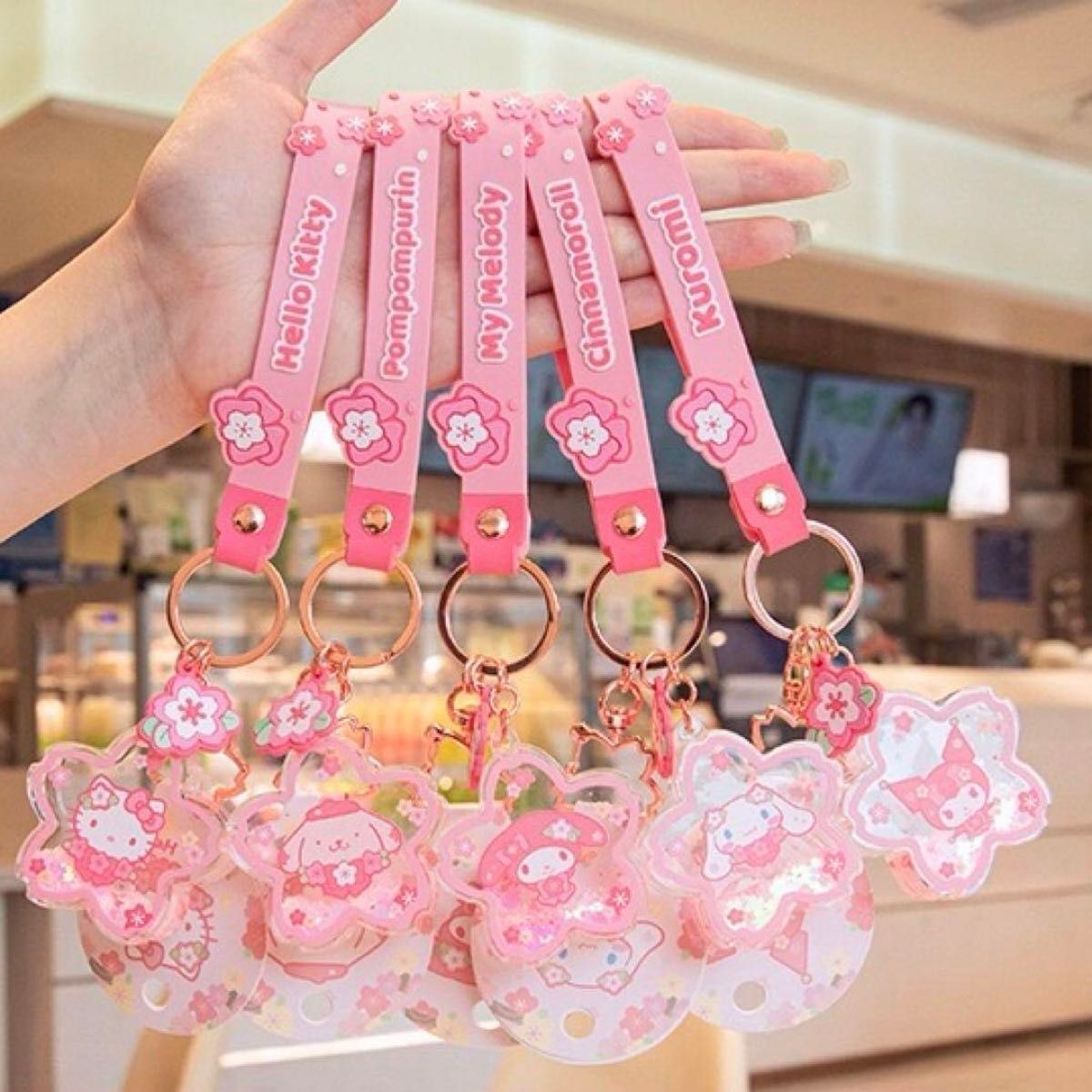 サンリオキャラクター キーホルダーセット 多色 未使用 海外限定 正規品 サンリオ 桜 キーホルダー ストラップ チャーム