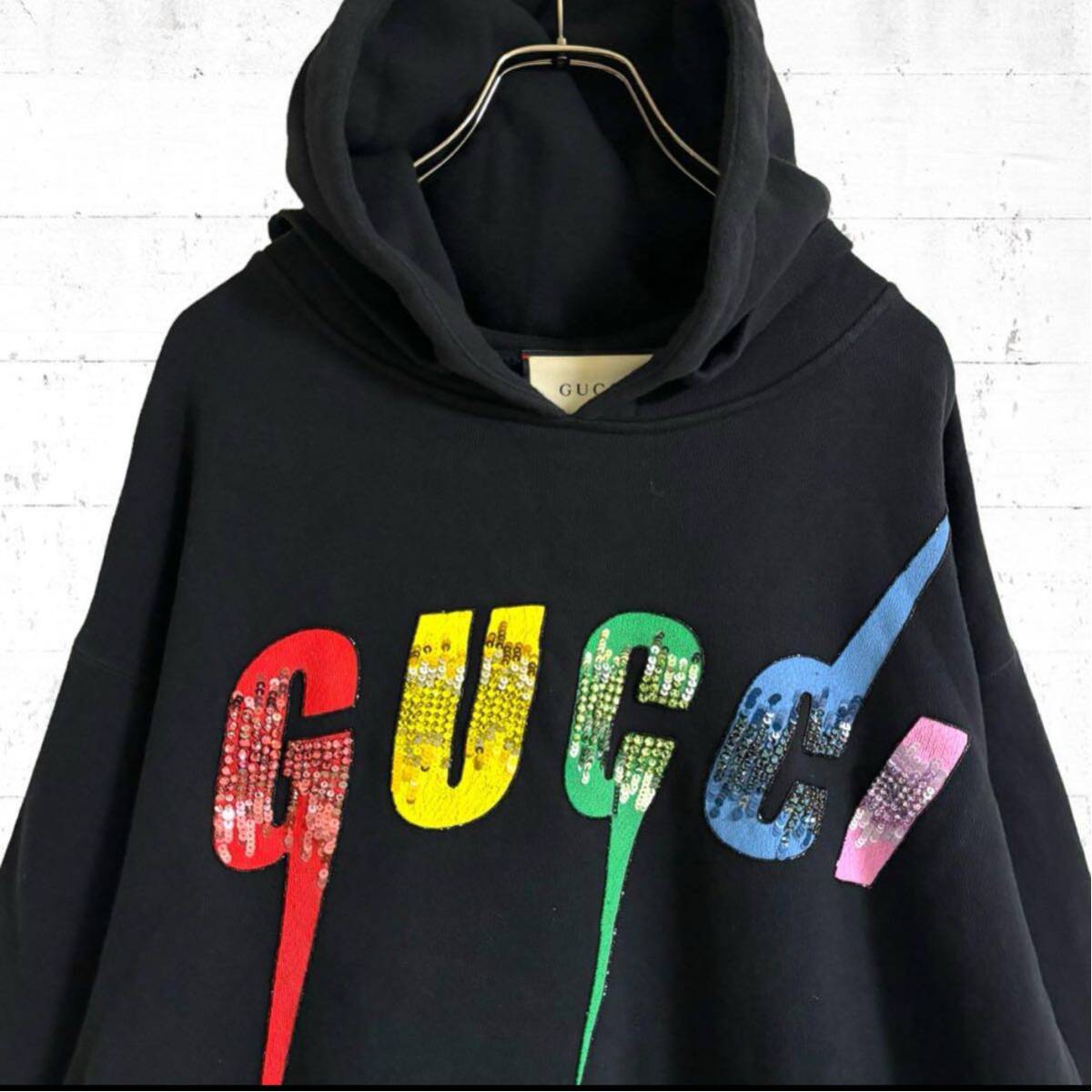 イタリア製 現行美品 GUCCI ブレードロゴ スウェット パーカー L イタリア製 現行美品 GUCCI ブレードロゴ スウェット パーカー L