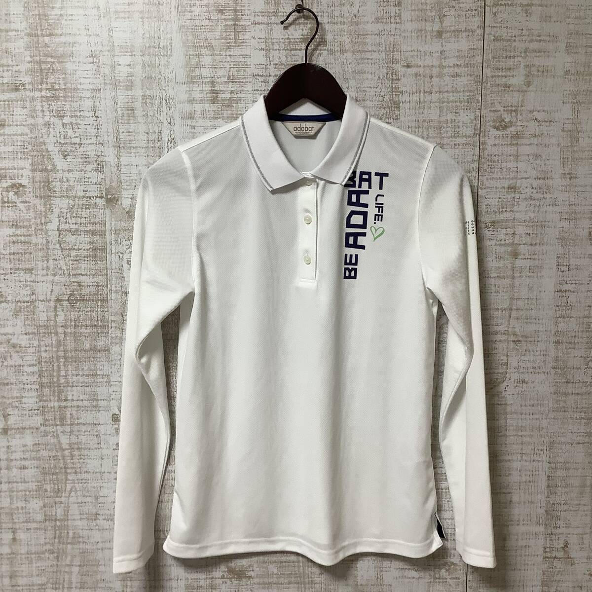 M57◇adabat | アダバット　ゴルフウェア　ポロシャツ　長袖　ホワイト　サイズ38