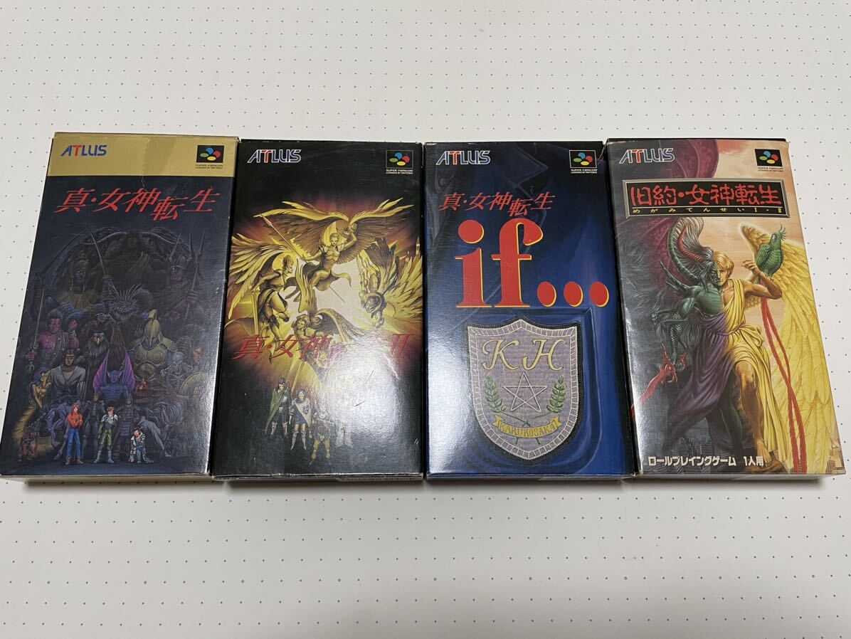 SFC 激 レア 希少 真 女神転生 1 2 Ⅰ Ⅱ if 旧約 箱 説明書 SFC 激 レア 希少 真 女神転生 1 2 Ⅰ Ⅱ if 旧約 箱 説明書