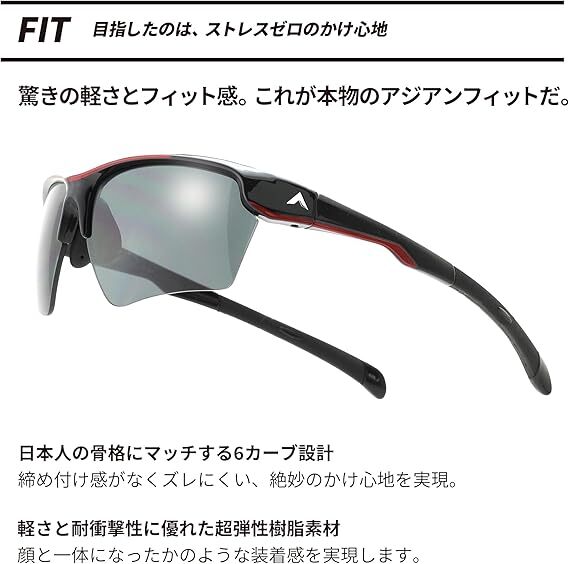 [エーフィット] 偏光サングラス メンズ スポーツ ゴルフ ランニング 野球用 UVカット AF-802P