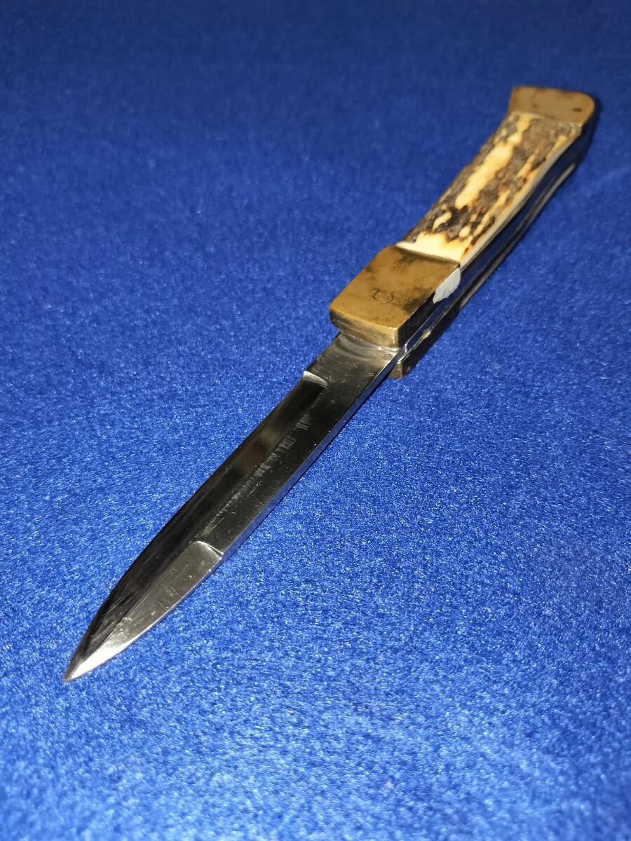 ゾーリンゲン風 鹿の角 宝石トパーズ入り 折りたたみナイフ 片刃 ゾーリンゲン風 鹿の角 宝石トパーズ入り 折りたたみナイフ 片刃