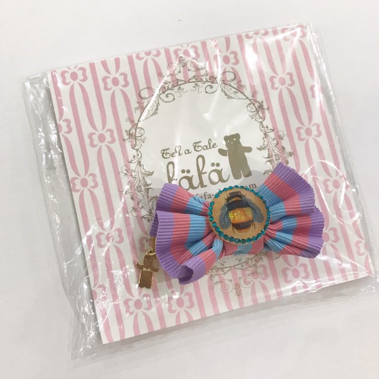 [ new goods unused ]fafafefe hair clip ribbon bee pink purple blue border 