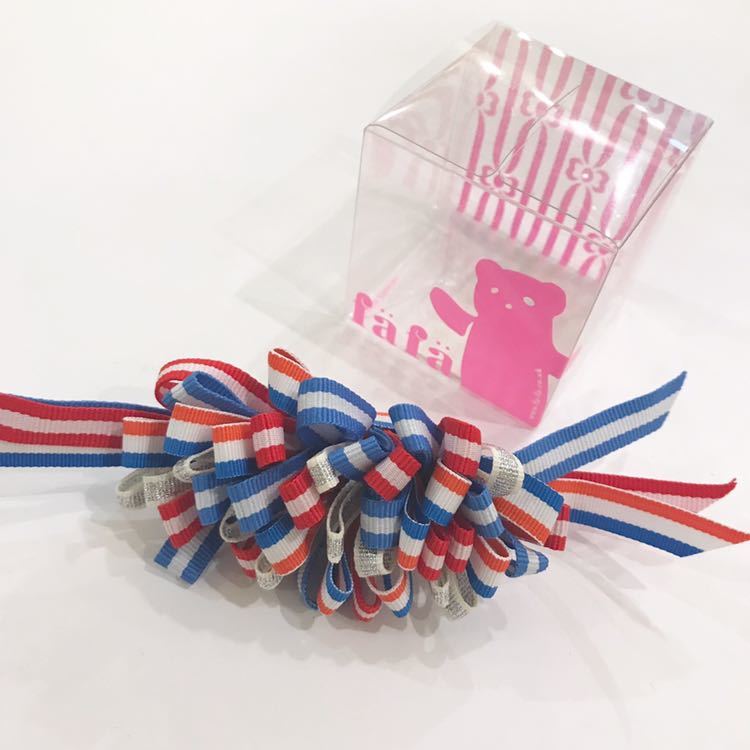 [ new goods unused ]fafafefe hair clip ribbon tricolor color american Kids 