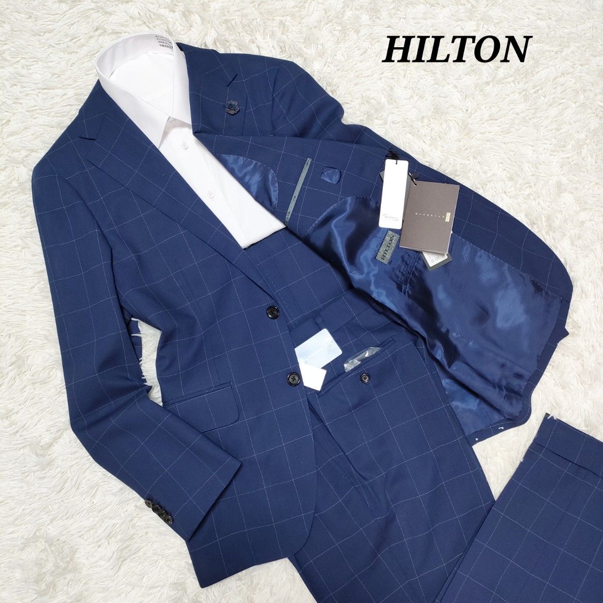 タグ付き未使用 HILTON ヒルトン スーツ グアベロ ペンチェック タグ付き未使用 HILTON ヒルトン スーツ グアベロ ペンチェック