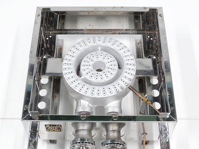 【送料別】★山岡金属工業 ガステーブルコンロ W320×D450×H181 S-1200 2006年式 LPガス 業務用 ガスコンロ コンロ 厨房用品:240709-R1