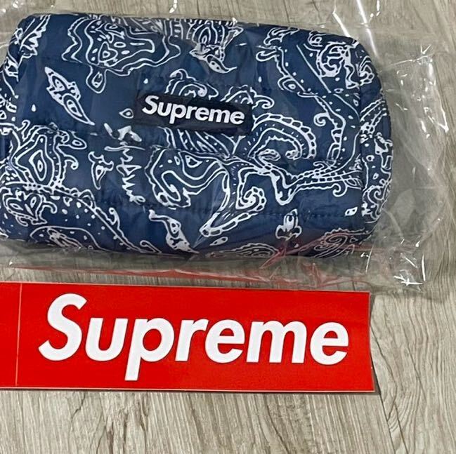 新品 22FW WEEK 14 青 Supreme Puffer Pouch Blue Paisley 新品 22FW WEEK 14 青 Supreme Puffer Pouch Blue Paisley
