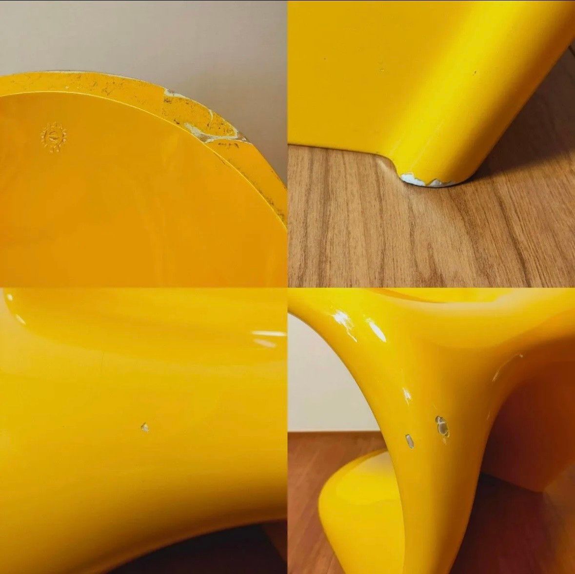 正規品 刻印あり 希少】 パントンチェア クラシック イエロー 正規品 刻印あり 希少】 パントンチェア クラシック イエロー