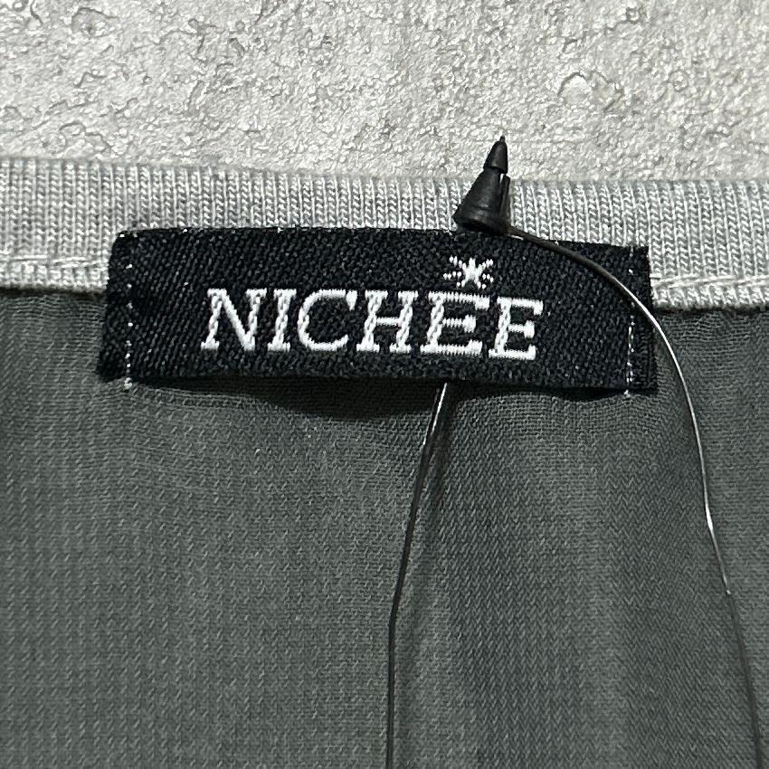 [NICHEE](M) short sleeves T-shirt * print * back see-through * casual * gray 