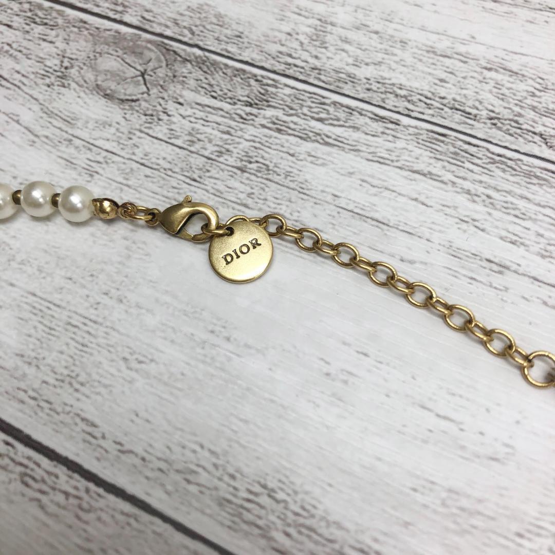 美品】Dior ディオール ロゴ ラインストーン ネックレス 美品】Dior ディオール ロゴ ラインストーン ネックレス