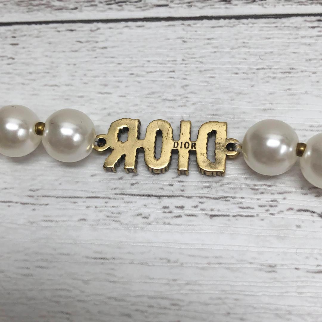 美品】Dior ディオール ロゴ ラインストーン ネックレス 美品】Dior ディオール ロゴ ラインストーン ネックレス