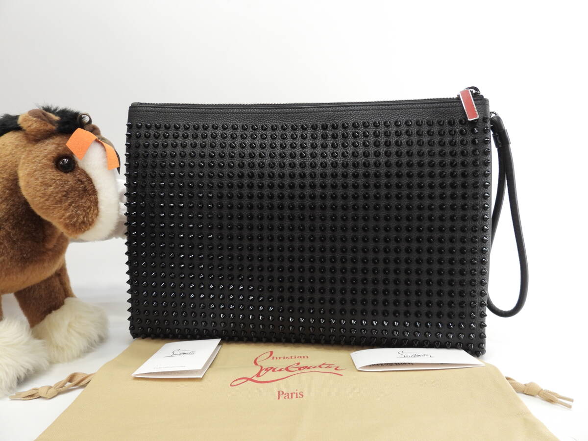 クリスチャンルブタン クラッチバッグ Kaloupouch レザー黒 クリスチャンルブタン クラッチバッグ Kaloupouch レザー黒