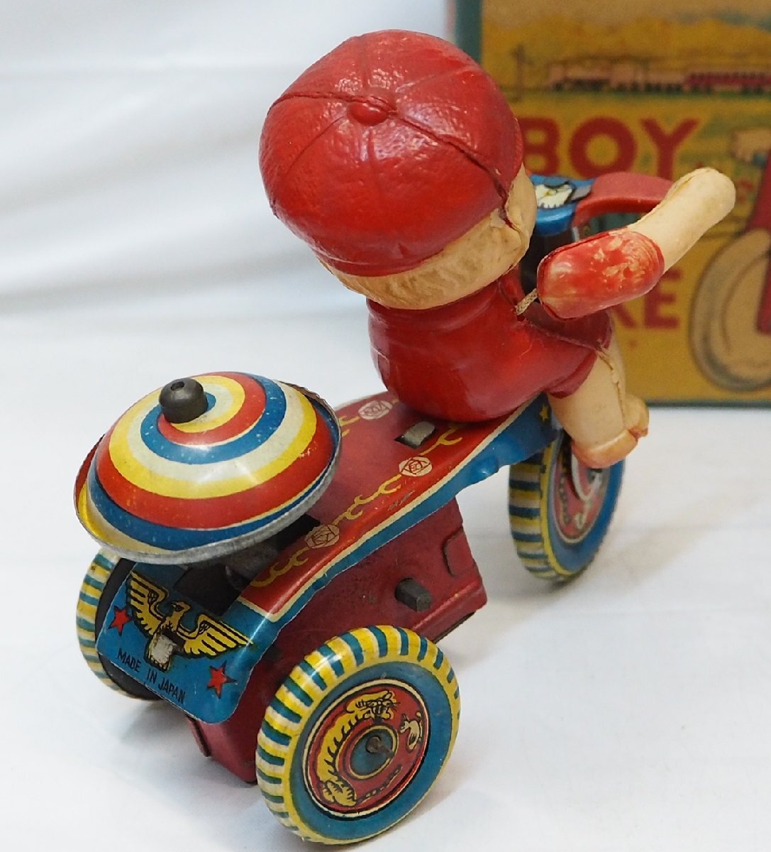 セルロイド人形ブリキ三輪車 小サイズ【MECHANICAL BOY ON BIKE セルロイド人形ブリキ三輪車 小サイズ【MECHANICAL BOY ON BIKE