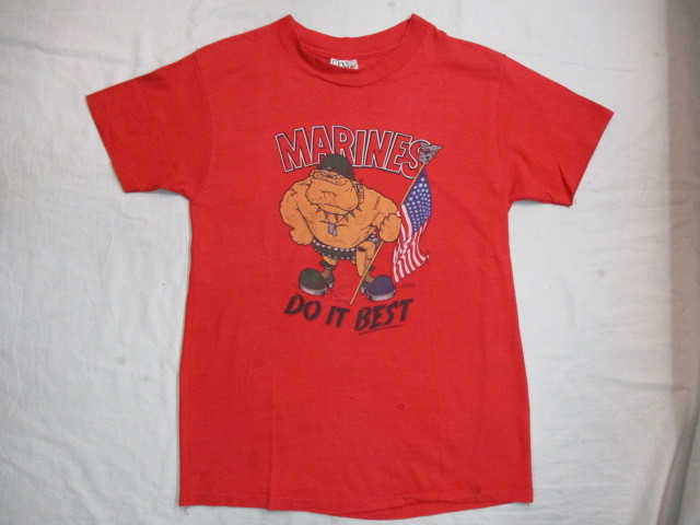 USA製 Hanes ヘインズ 70s USMC Ｔシャツ 赤 L ビンテージ_画像1