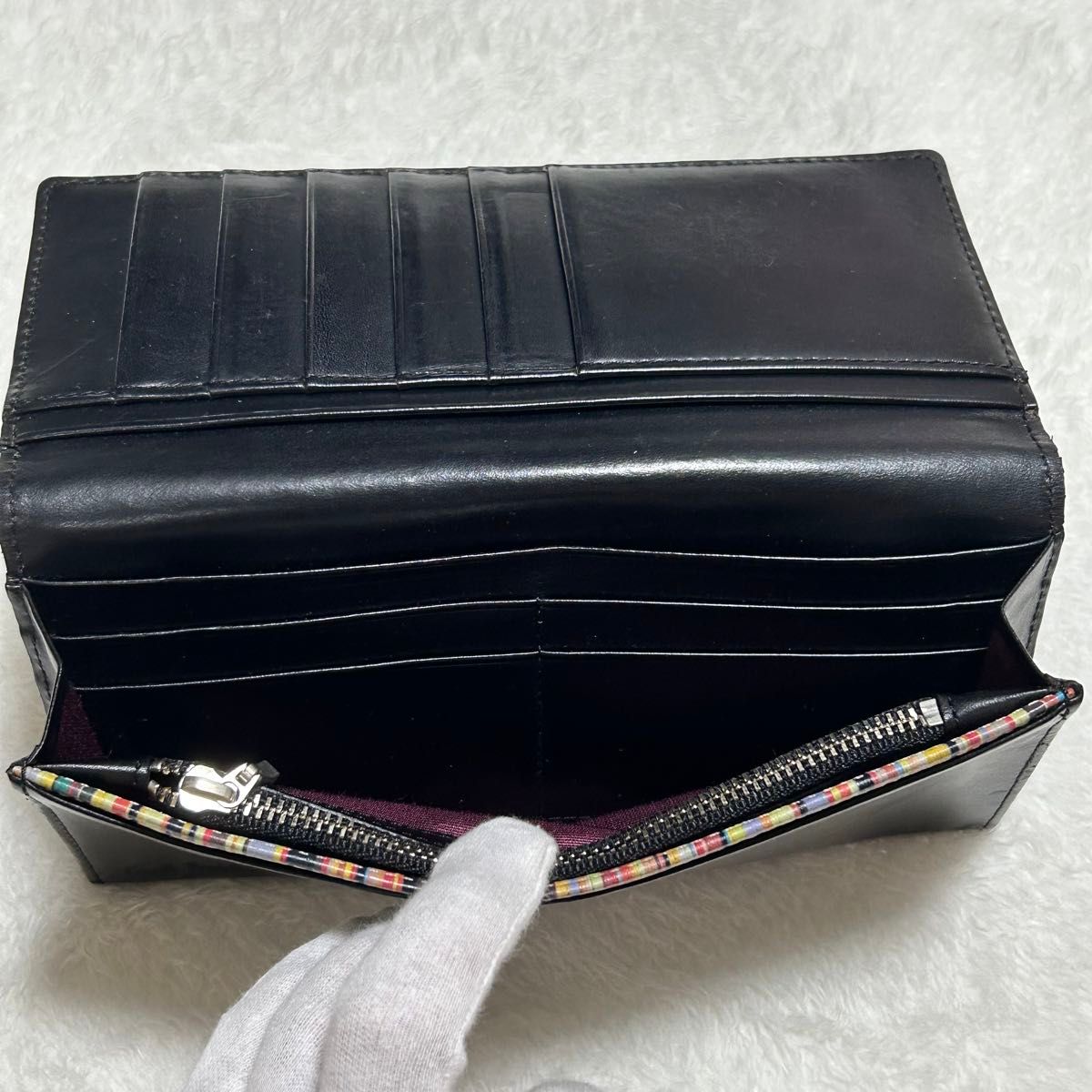 Paul Smith ポールスミス マルチストライプ ロゴ型押し 牛革 Paul Smith ポールスミス マルチストライプ ロゴ型押し 牛革