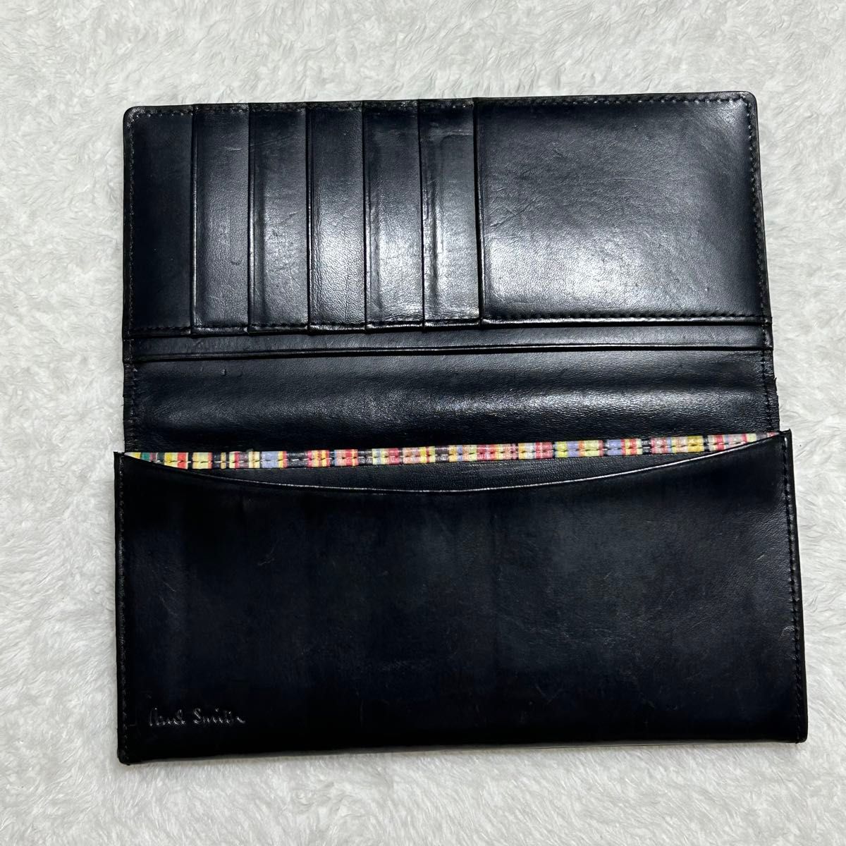 Paul Smith ポールスミス マルチストライプ ロゴ型押し 牛革 Paul Smith ポールスミス マルチストライプ ロゴ型押し 牛革
