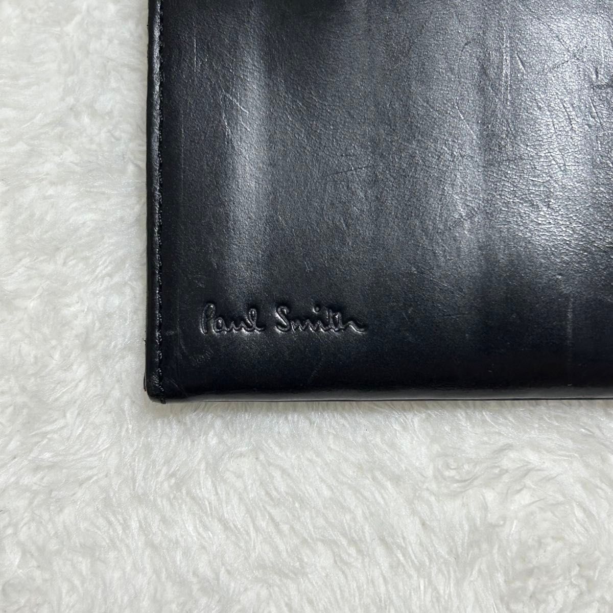 Paul Smith ポールスミス マルチストライプ ロゴ型押し 牛革 Paul Smith ポールスミス マルチストライプ ロゴ型押し 牛革