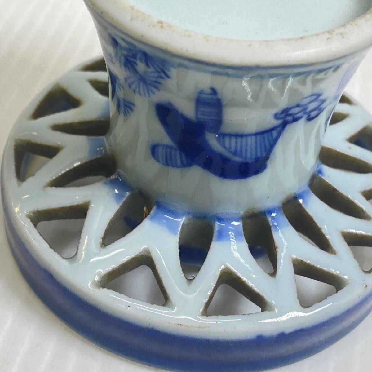 古伊万里 染付 盃台 アンティーク 杯台 骨董 うつわ 陶器 古伊万里 染付 盃台 アンティーク 杯台 骨董 うつわ 陶器