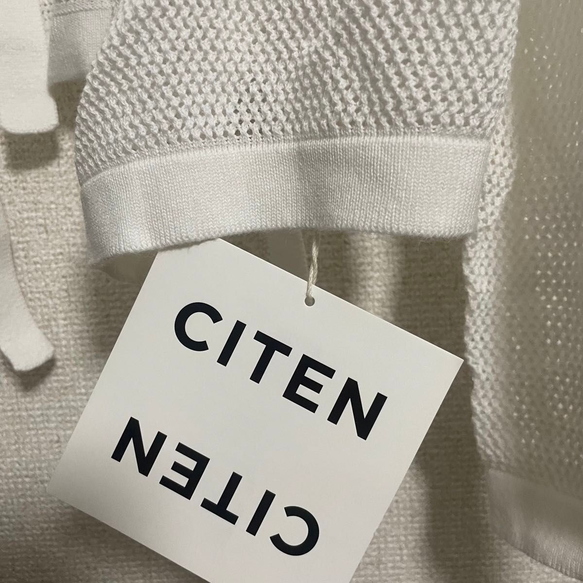 CITEN シテン リボンフロント メッシュ カーディガン ホワイト CITEN シテン リボンフロント メッシュ カーディガン ホワイト