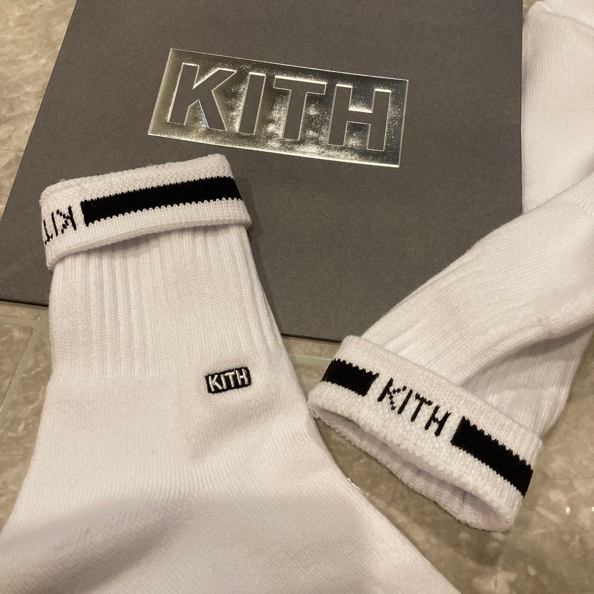 KITH ロゴ クルーソックス 新品・未使用】KITH キス ハーフクルー ソックス 靴下 2足セット