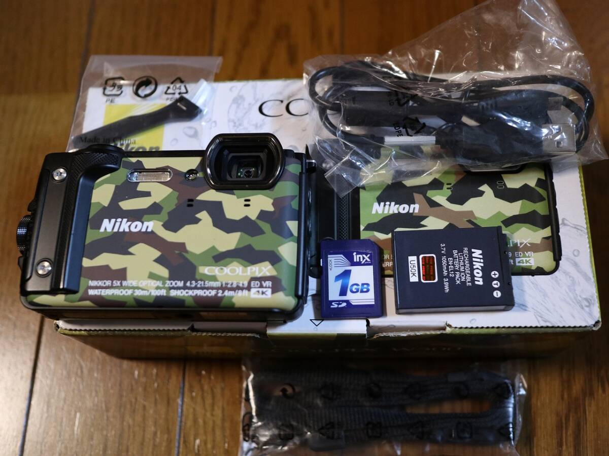 美品 ほぼ未使用 Nikon COOLPIX AW130 迷彩柄 迷彩色 ミリタリー 美品 ほぼ未使用 Nikon COOLPIX AW130 迷彩柄 迷彩色 ミリタリー