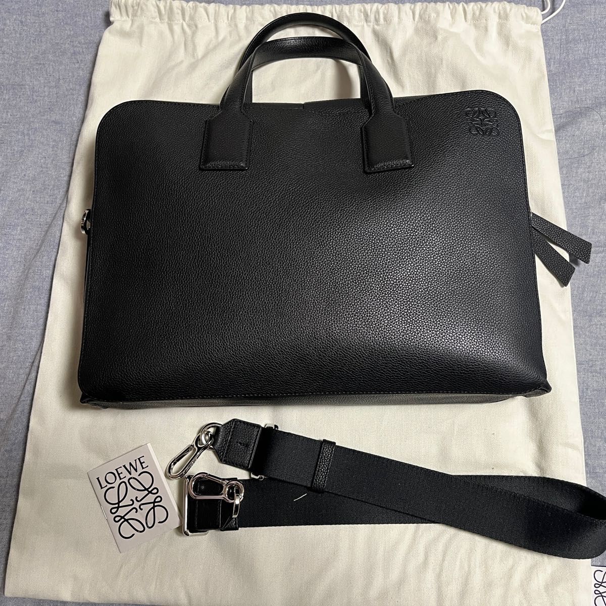 美品】LOEWE ロエベ ゴヤ シン ブリーフ ケース(ソフトグレイン 美品】LOEWE ロエベ ゴヤ シン ブリーフ ケース(ソフトグレイン