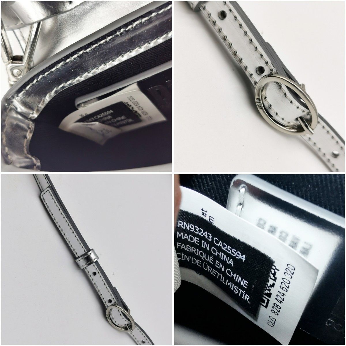 正規品 極美品 DIESEL ディーゼル ショルダーバッグ シルバー 正規品 極美品 DIESEL ディーゼル ショルダーバッグ シルバー