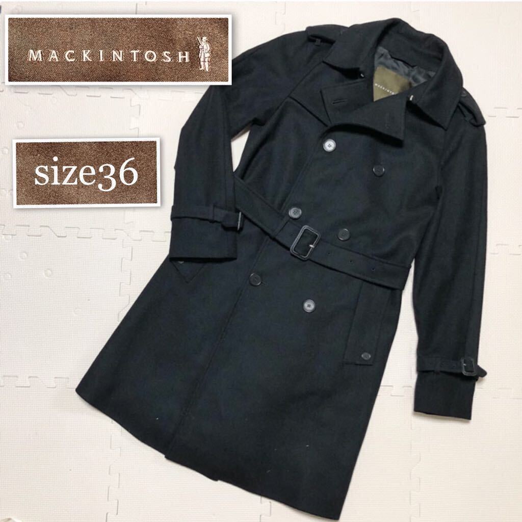 表側美品 MACKINTOSH マッキントッシュ ウールトレンチコート 表側美品 MACKINTOSH マッキントッシュ ウールトレンチコート