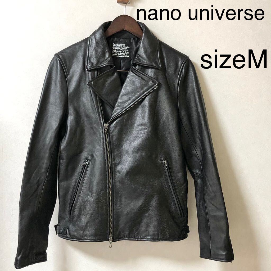 美品 nano universe ナノユニバース 本革ダブルライダース 美品 nano universe ナノユニバース 本革ダブルライダース