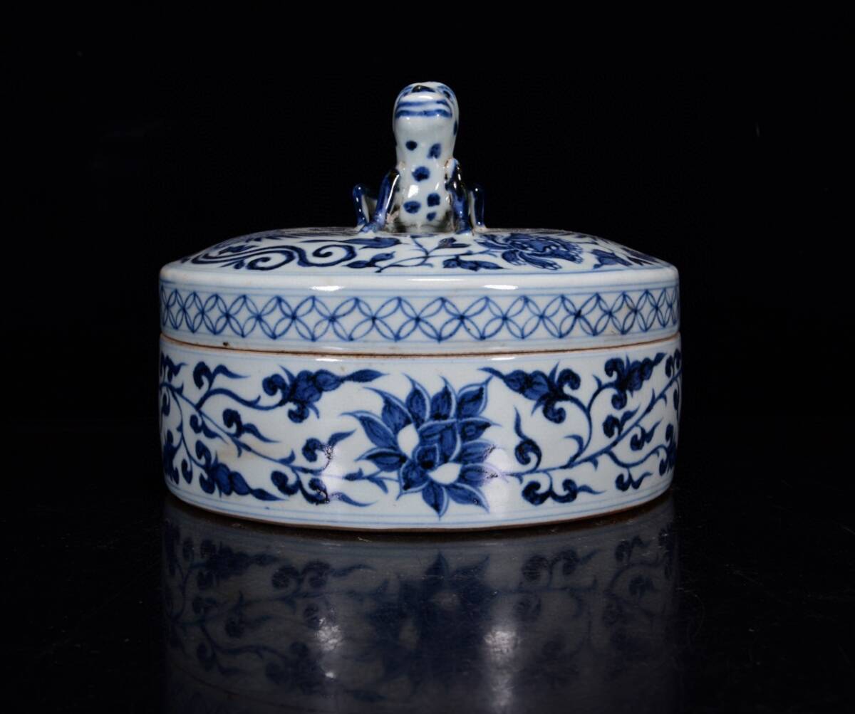 蔵友旧蔵出 元 青花 鳳紋 首飾盒 古陶瓷品 置物 古賞 蔵友旧蔵出 元 青花 鳳紋 首飾盒 古陶瓷品 置物 古賞
