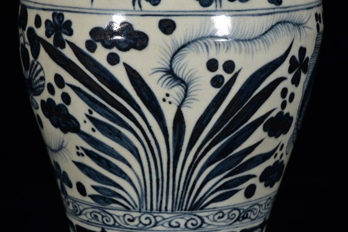 蔵友旧蔵出 元 青花 四愛図 梅瓶 古陶瓷品 置物 古賞物 中国古玩 蔵友旧蔵出 元 青花 四愛図 梅瓶 古陶瓷品 置物 古賞物 中国古玩