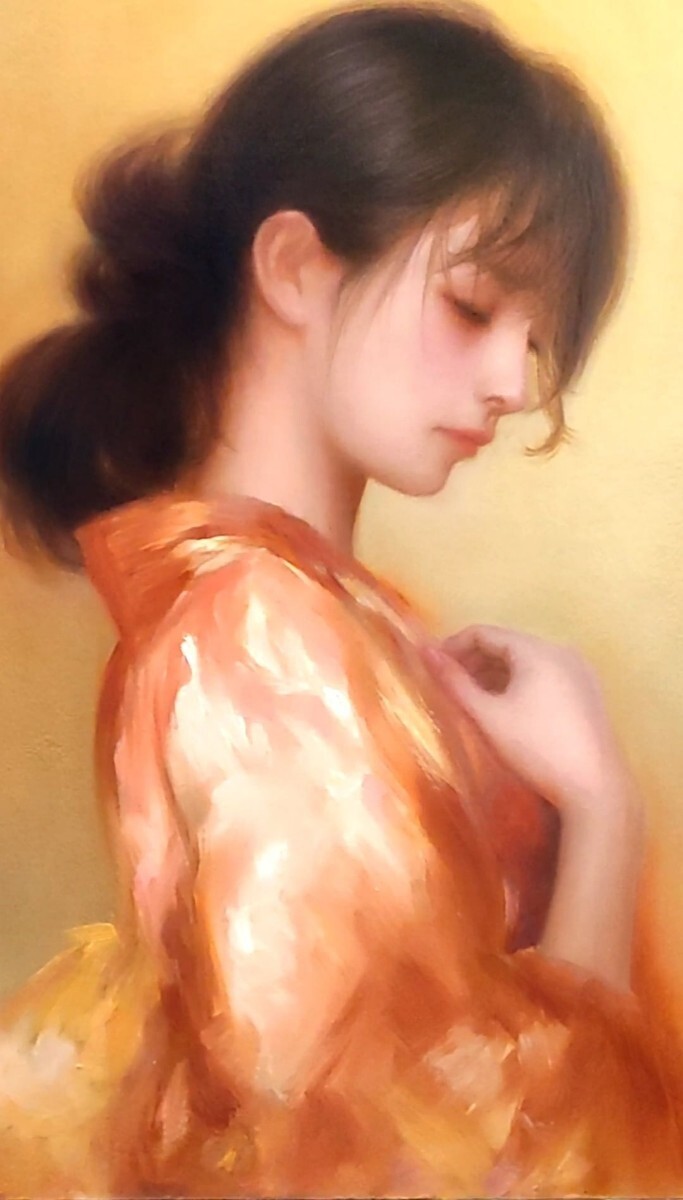 肉筆 油絵 人物 油彩画 絵画 アート 模写 Yahoo!オークション - 肉筆 真筆 真作 油彩画 油絵 美人画 日本