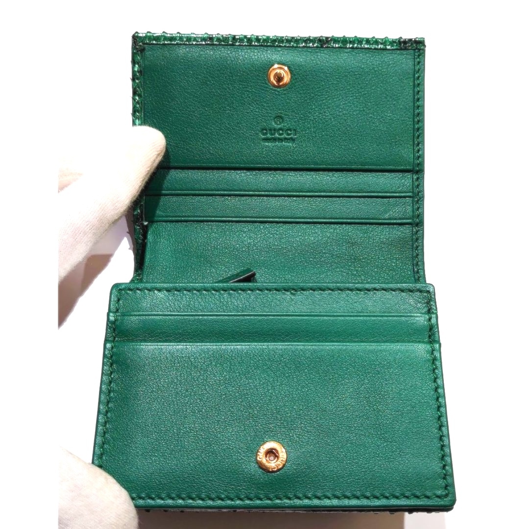 鑑定済】GUCCI グッチ GGマーモント ダブルG パイソン レザー 鑑定済】GUCCI グッチ GGマーモント ダブルG パイソン レザー
