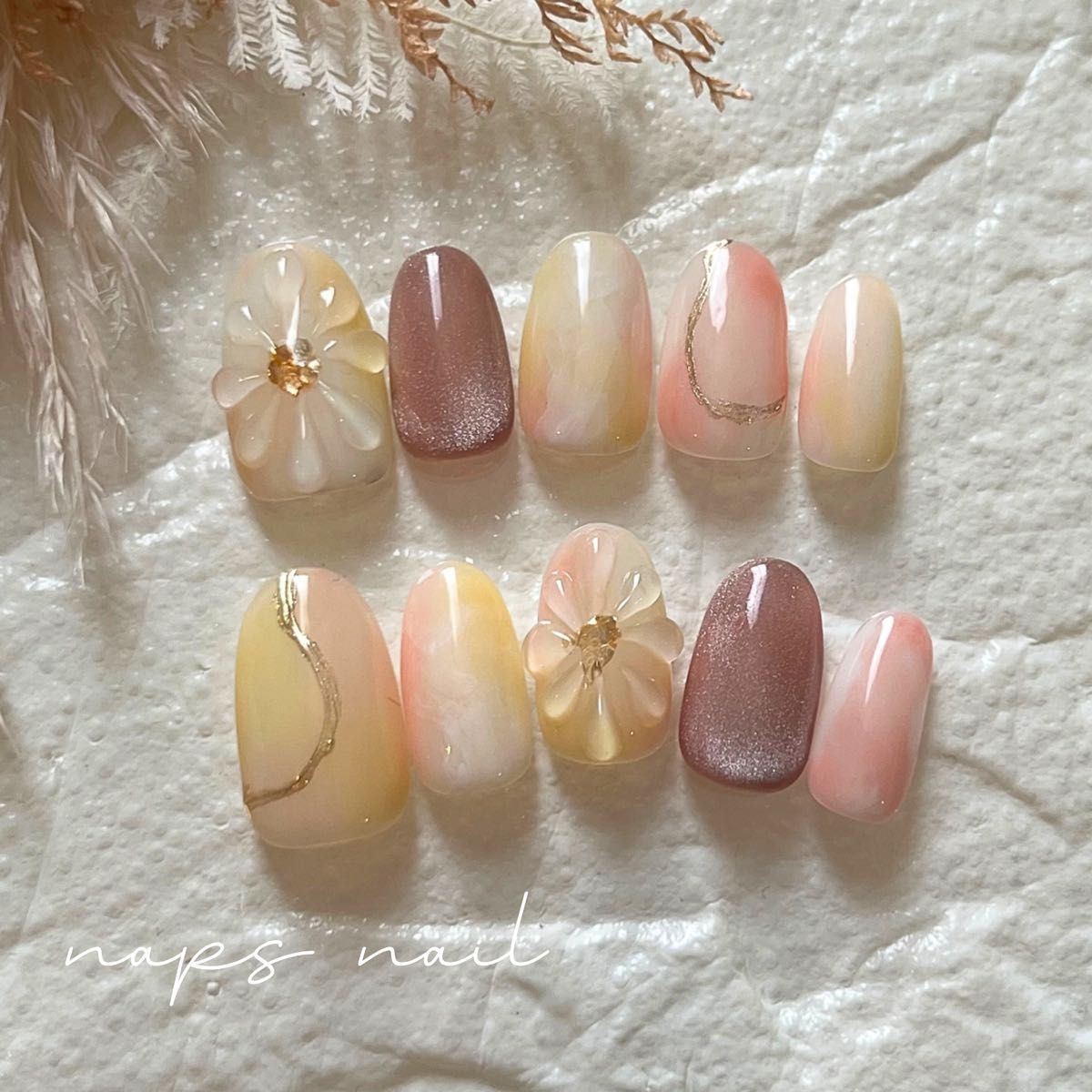 サイズオーダー】sun flowerニュアンスネイルチップ