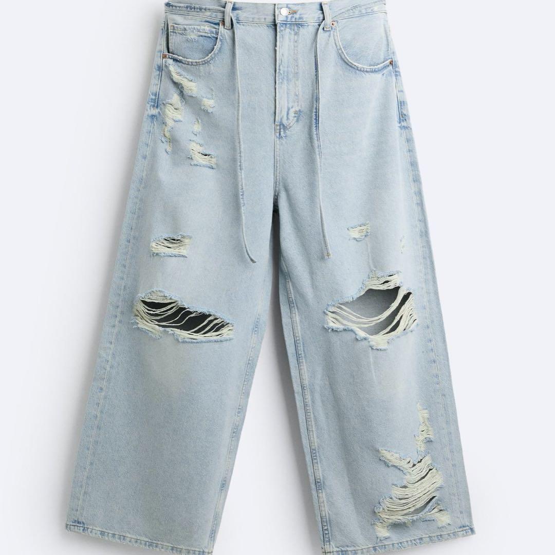 ZARA ダメージ バギーデニムパンツEU38 JP30 ザラ|Yahoo!フリマ ZARA ダメージ バギーデニムパンツEU38 JP30 ザラ|Yahoo!フリマ