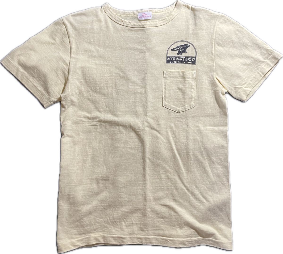 レア BUTCHER PRODUCTS AT LAST コラボ ポケットTシャツ 薄黄色 レア BUTCHER PRODUCTS AT LAST コラボ ポケットTシャツ 薄黄色