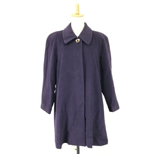 レポルテ/LEPORTE★横糸アンゴラ100%ウール/ステンカラーコート【レディースM/紫/purple】東京スタイル/Coats/Jackets/Jumpers◆pBH379