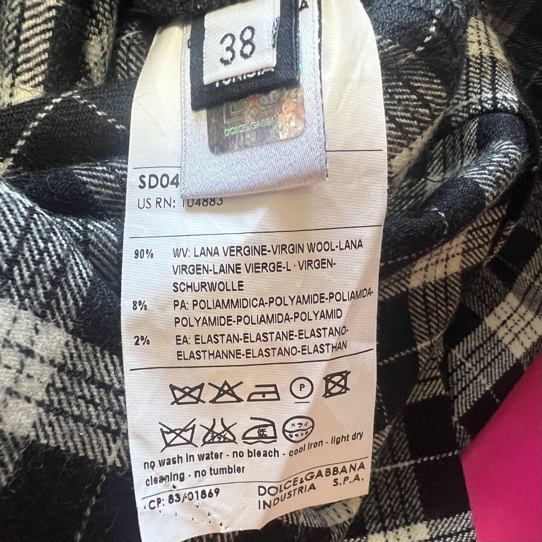 美品】DOLCE&GABBANA ロングワンピース チェック 38 ブラック 美品】DOLCE&GABBANA ロングワンピース チェック 38 ブラック