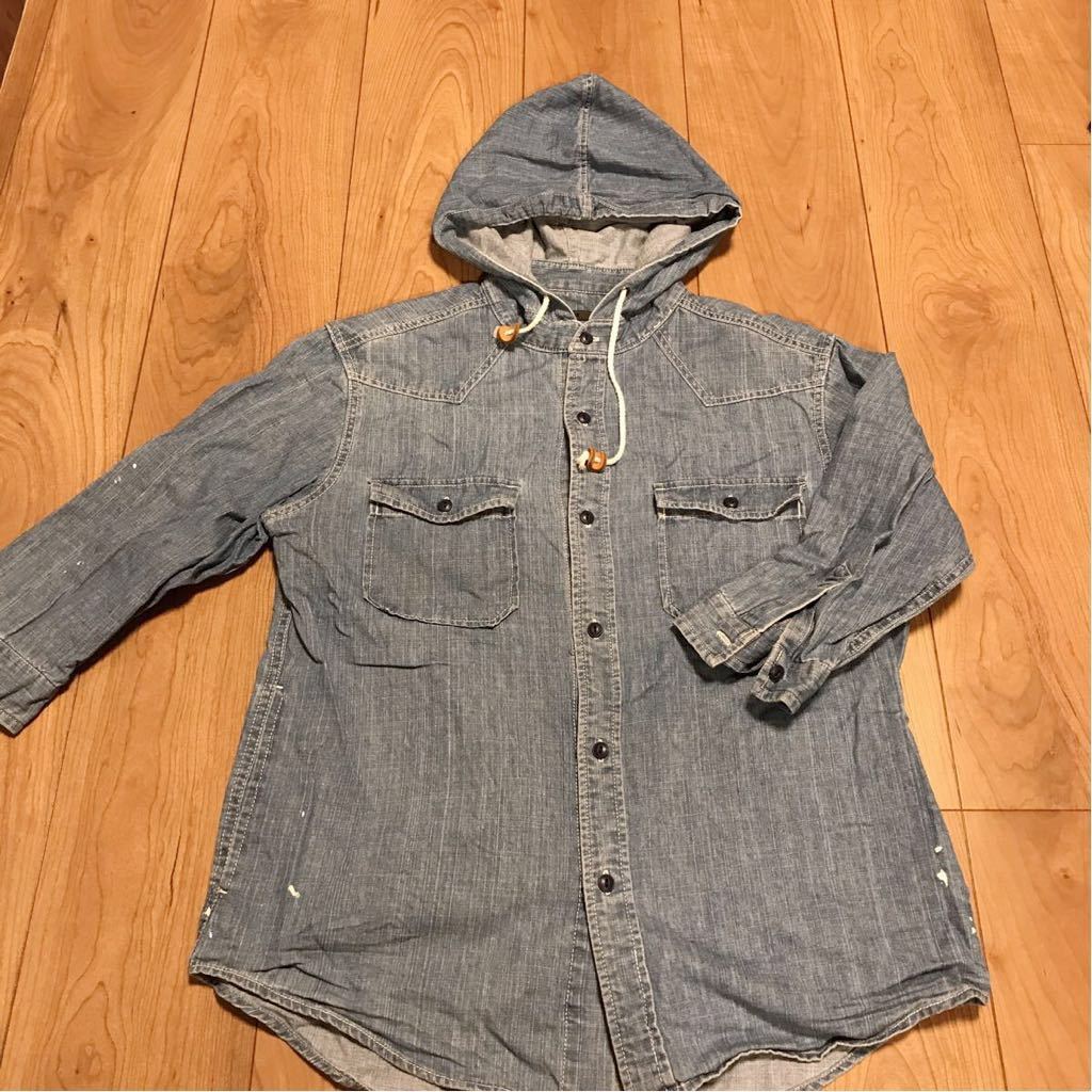 HARE Hare with a hood . Denim shirt sizeS