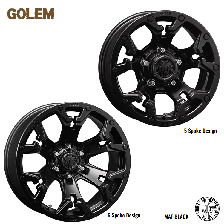 送料無料 エムジー GOLEM 7J-17 +38 6H-139.7 (17インチ) 6H139.7 7J+38【1本単品 新品】