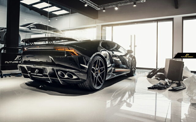 Lamborghini ランボルギーニ Huracn LP580-2 LP610-4 カーボン リア ディフューザー 本物DryCarbon NS _画像3